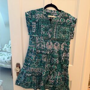 Marie Oliver Teal and Purple Patterned Dress